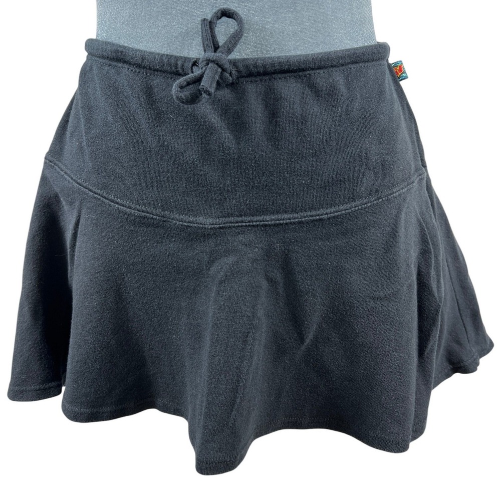 Big Flirt Y2K Micro Skirt XL Black Cotton Flared Mini Skater Grunge Retro Casual